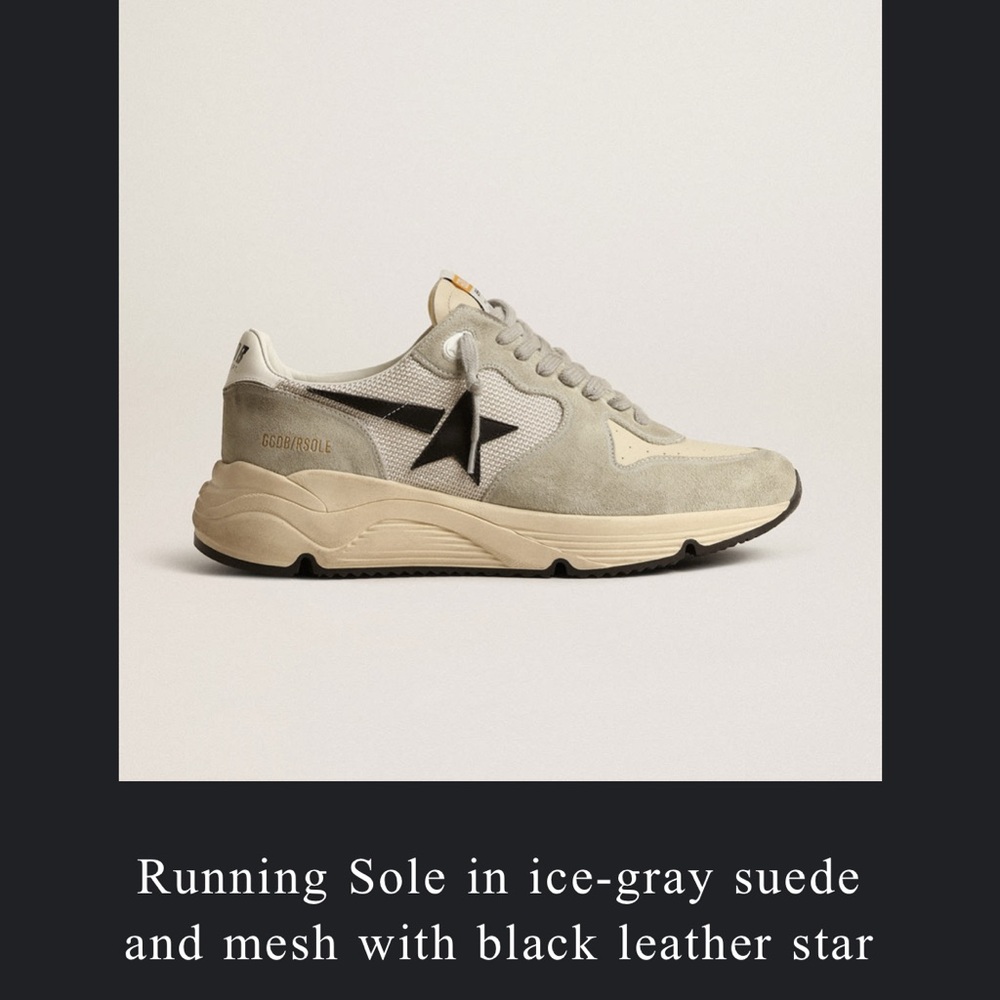 SOLD 
Golden Goose Ice-Gray Black Sneakers 
GREAT CONDITION worn once size 44